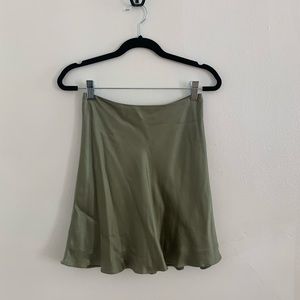 Olive green mini skirt